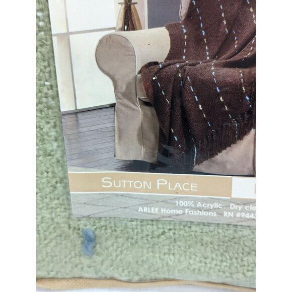 Sutton Place Home Collection Chain Stitch Boucle Luxury Throw 40"X68" Green - Picture 4 of 7